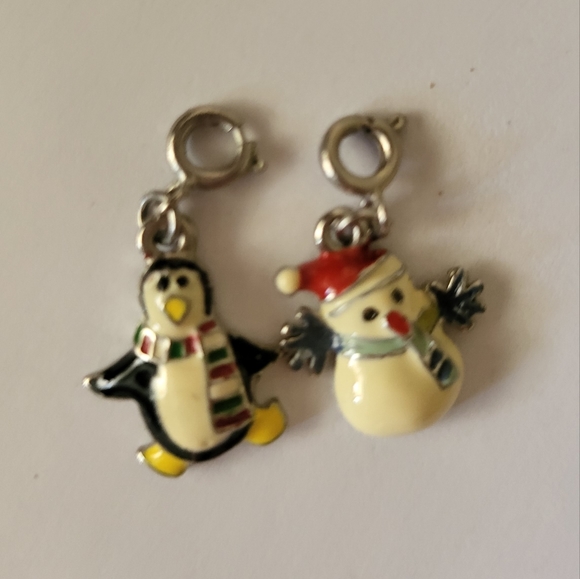 Set of 2 Holiday Snowman and Penguin Charms - Picture 2 of 3